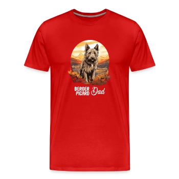 Hund Berger Picard - Männer Premium Bio T-Shirt - Rot - Vorne - Damien (186cm)