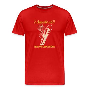 Berge Skipiste Snowboarden Snowboarding - Männer Premium Bio T-Shirt - Rot - Vorne - Damien (186cm)