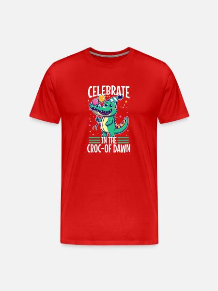 Celebrate until the croc-of dawn - Men's Premium Organic T-Shirt - red