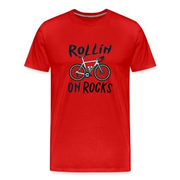 Gravel Bike Gravel Bikes Gravel Rollin On Rocks - Men's Premium Organic T-Shirt - red - Front - Damien (186cm)