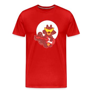 Funky Eichhörnchen Gitarrenspieler - Männer Premium Bio T-Shirt - Rot - Vorne - Damien (186cm)