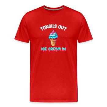 Tonsillektomie Genesung Mandelentfernung - Männer Premium Bio T-Shirt - Rot - Vorne - Damien (186cm)