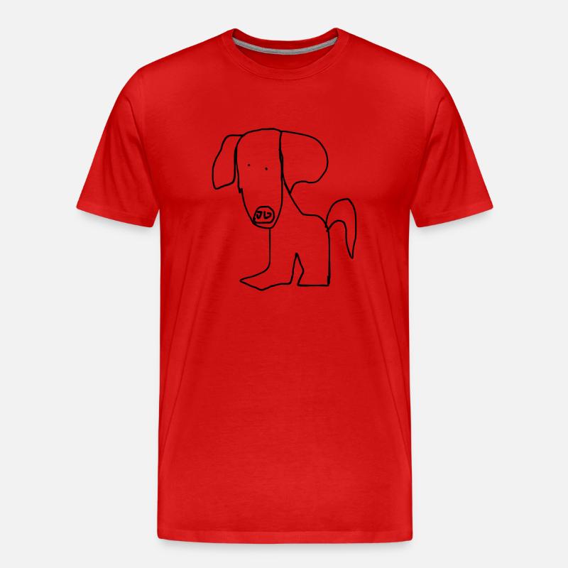 Hund - Männer Premium Bio T-Shirt - Rot