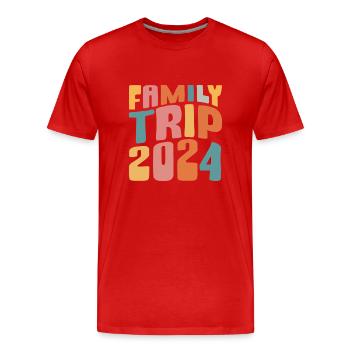 Voyage en famille 2024 Vacances en famille - T-shirt bio Premium Homme - rouge - Devant - Damien (186cm)