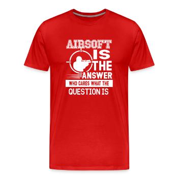 Airsoft Airsoft Is The Answer - Men's Premium Organic T-Shirt - red - Front - Damien (186cm)