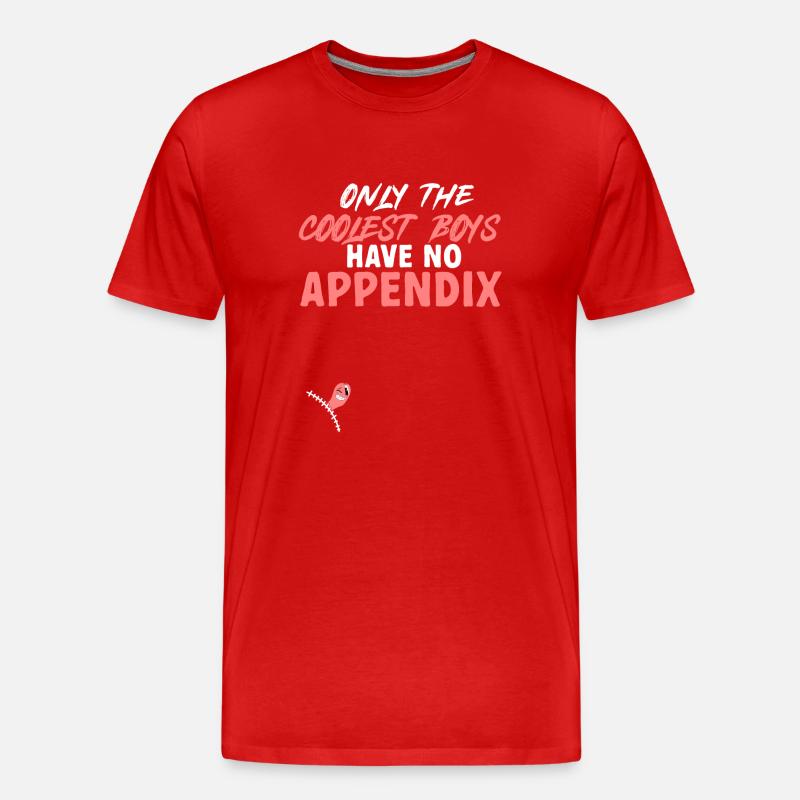 Blinddarm Operation Blinddarmentzündung - Männer Premium Bio T-Shirt - Rot
