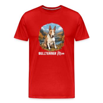 Chien Bull Terrier - T-shirt bio Premium Homme - rouge - Devant - Damien (186cm)