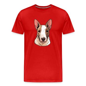 Dog Bull Terrier - Men's Premium Organic T-Shirt - red - Front - Damien (186cm)