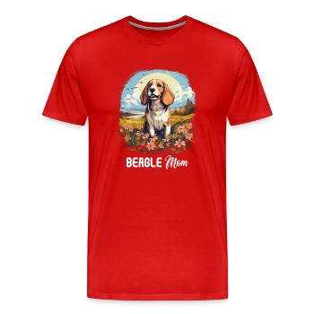 Hund Beagle - Männer Premium Bio T-Shirt - Rot - Vorne - Damien (186cm)