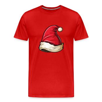 Chapeau de Père Noël chapeau - T-shirt bio Premium Homme - rouge - Devant - Damien (186cm)