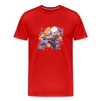 Danseur de breakdance Danse de breakdance - T-shirt bio Premium Homme - rouge - Devant - Damien (186cm)