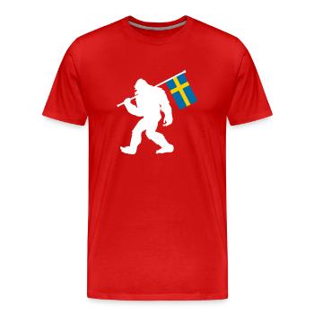 Schweden - Männer Premium Bio T-Shirt - Rot - Vorne - Damien (186cm)