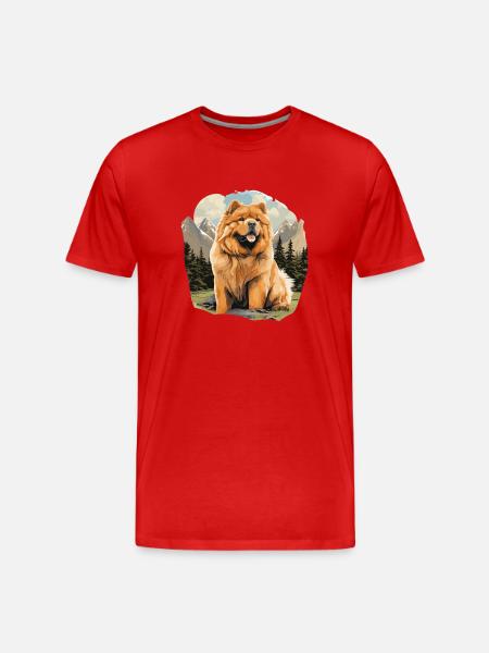 Hund Chow Chow - Männer Premium Bio T-Shirt - Rot