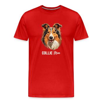 Hund Collie - Männer Premium Bio T-Shirt - Rot - Vorne - Damien (186cm)