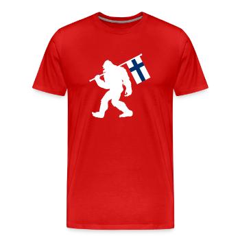 Bigfoot de Finlande - T-shirt bio Premium Homme - rouge - Devant - Damien (186cm)