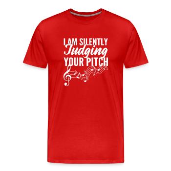 I'm Silently Judging Your Pitch Musiklehrer - Männer Premium Bio T-Shirt - Rot - Vorne - Damien (186cm)