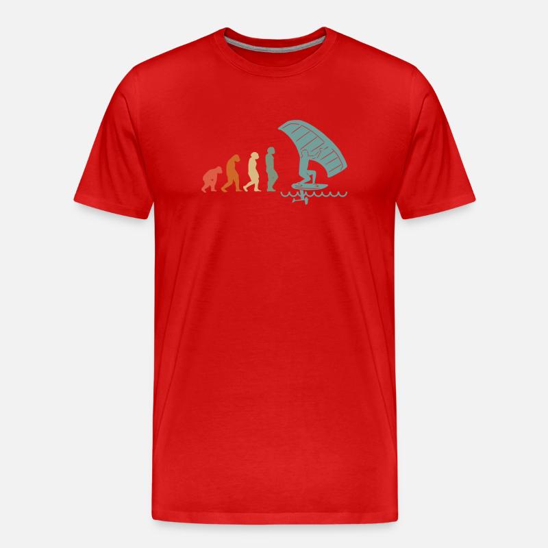 Wingfoil-Surfer Wingfoiling Hydrofoil Evolution - Männer Premium Bio T-Shirt - Rot
