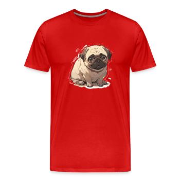 Pug Pug Dog Pug Live Pug Gifts - Men's Premium Organic T-Shirt - red - Front - Damien (186cm)