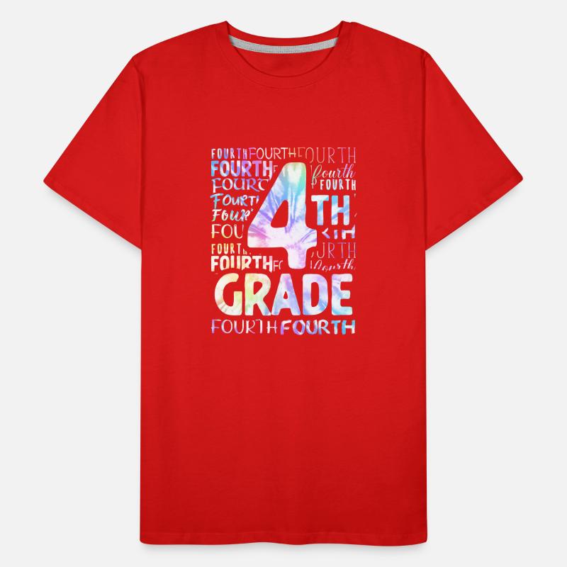 Tie Dye 4th Grade Typography Team Fourth Grade Men's Premium Organic T-Shirt