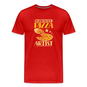 Handmade pizza making artist - Men's Premium Organic T-Shirt - red - Front - Damien (186cm)