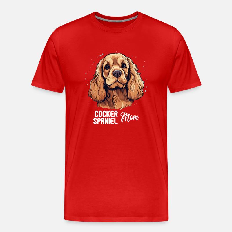Hund Cocker Spaniel - Männer Premium Bio T-Shirt - Rot