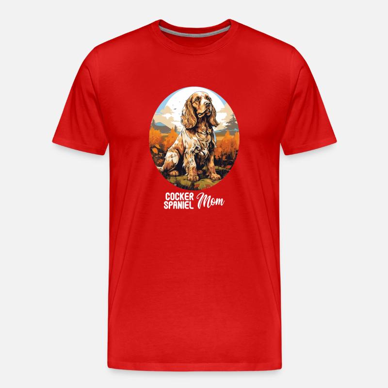Hund Cocker Spaniel - Männer Premium Bio T-Shirt - Rot
