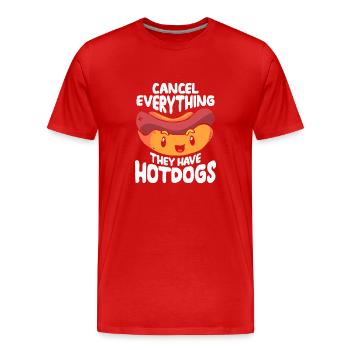 Hot-Dog Cadeau Nourriture Hot Dog - T-shirt bio Premium Homme - rouge - Devant - Damien (186cm)