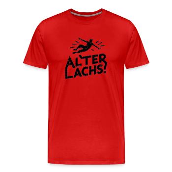 Alter Lachs! - Männer Premium Bio T-Shirt - Rot - Vorne - Damien (186cm)