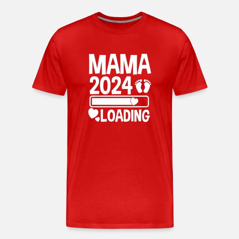 Werdende Mama 2024 - Männer Premium Bio T-Shirt - Rot