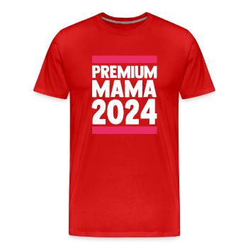 Werdende Mama 2024 - Männer Premium Bio T-Shirt - Rot - Vorne - Damien (186cm)
