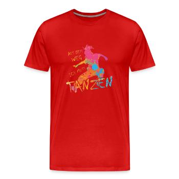Aus dem Weg ich muss Tanzen - Dancecrew - Männer Premium Bio T-Shirt - Rot - Vorne - Damien (186cm)
