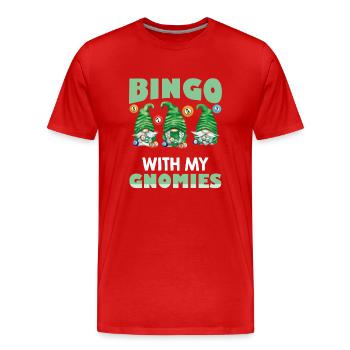 Bingo Mit Meinen Gnomies Lustiges Bingo - Männer Premium Bio T-Shirt - Rot - Vorne - Damien (186cm)