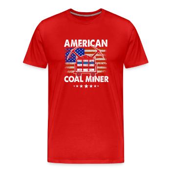 Mineur de charbon américain - T-shirt bio Premium Homme - rouge - Devant - Damien (186cm)