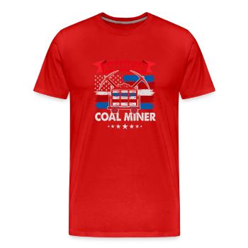Mineur de charbon américain - T-shirt bio Premium Homme - rouge - Devant - Damien (186cm)