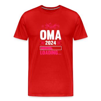 Werdende Oma 2024 - Männer Premium Bio T-Shirt - Rot - Vorne - Damien (186cm)