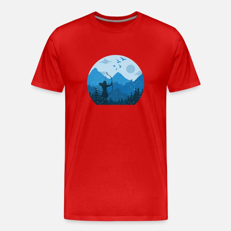 Bogenschießen - Männer Premium Bio T-Shirt - Rot