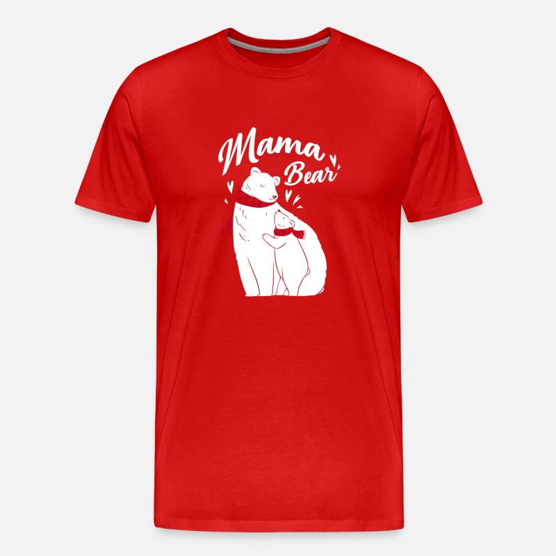Mama Bear - Männer Premium Bio T-Shirt - Rot