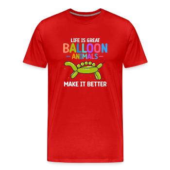 Luftballon Tier Party Ballonkünstler - Männer Premium Bio T-Shirt - Rot - Vorne - Damien (186cm)