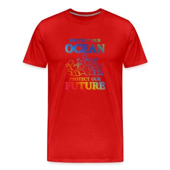 save the ocean - Men's Premium Organic T-Shirt - red - Front - Damien (186cm)