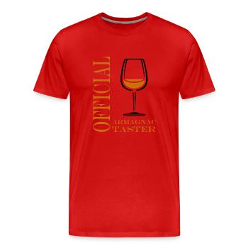 Official armagnac taster - T-shirt bio Premium Homme - rouge - Devant - Damien (186cm)