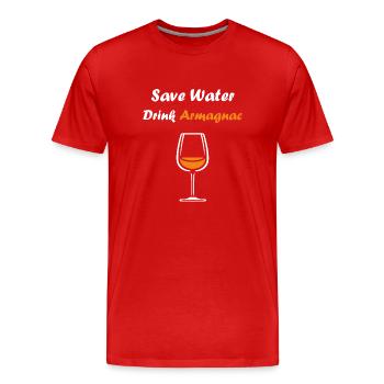 Wasser sparen Getränk Armagnac - Männer Premium Bio T-Shirt - Rot - Vorne - Damien (186cm)