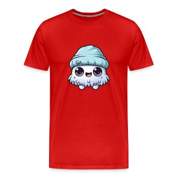 Bande dessinée sur le virus de l’hiver froid - T-shirt bio Premium Homme - rouge - Devant - Damien (186cm)
