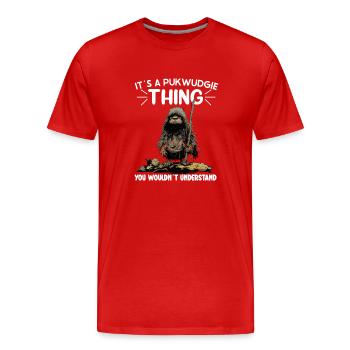 Pukwudgie, Cryptide, Folklore, Mythes, Cryptozoologue - T-shirt bio Premium Homme - rouge - Devant - Damien (186cm)