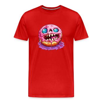 Beignet de monstre laid - T-shirt bio Premium Homme - rouge - Devant - Damien (186cm)