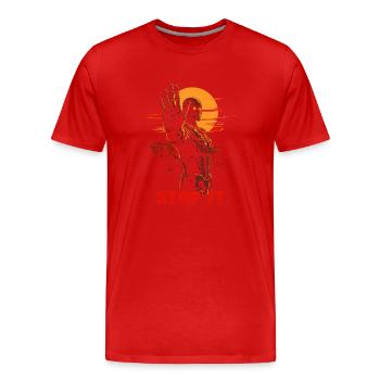 Arrêtez-le, un cyborg dystopique - T-shirt bio Premium Homme - rouge - Devant - Damien (186cm)