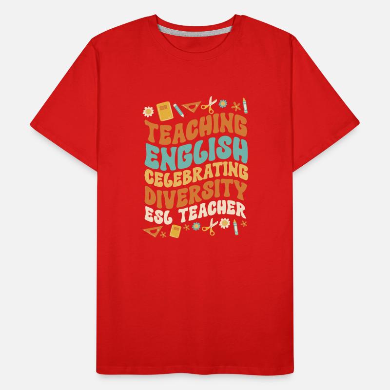 Professeur d’anglais langue seconde langue étrangère T-shirt bio Premium Homme
