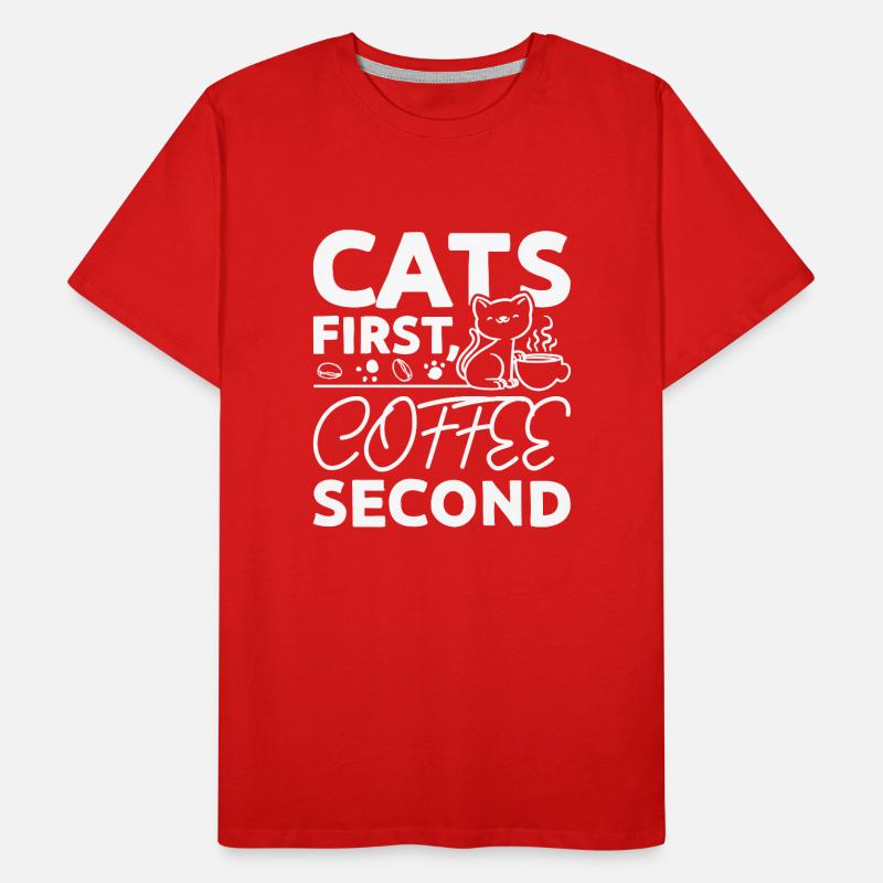 Cats first coffee second Men's Premium Organic T-Shirt