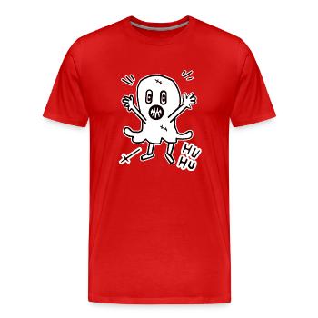 Halloween fantôme fantôme minuit effrayant enfant - T-shirt bio Premium Homme - rouge - Devant - Damien (186cm)