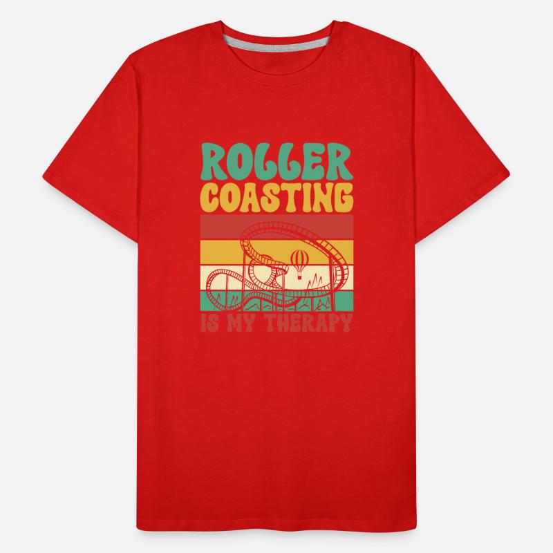 Roller Coaster Roller Coaster Amusement Park Men's Premium Organic T-Shirt