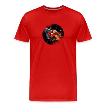 Jeu de snooker, table de snooker, boules de snooker, Vintage - T-shirt bio Premium Homme - rouge - Devant - Damien (186cm)